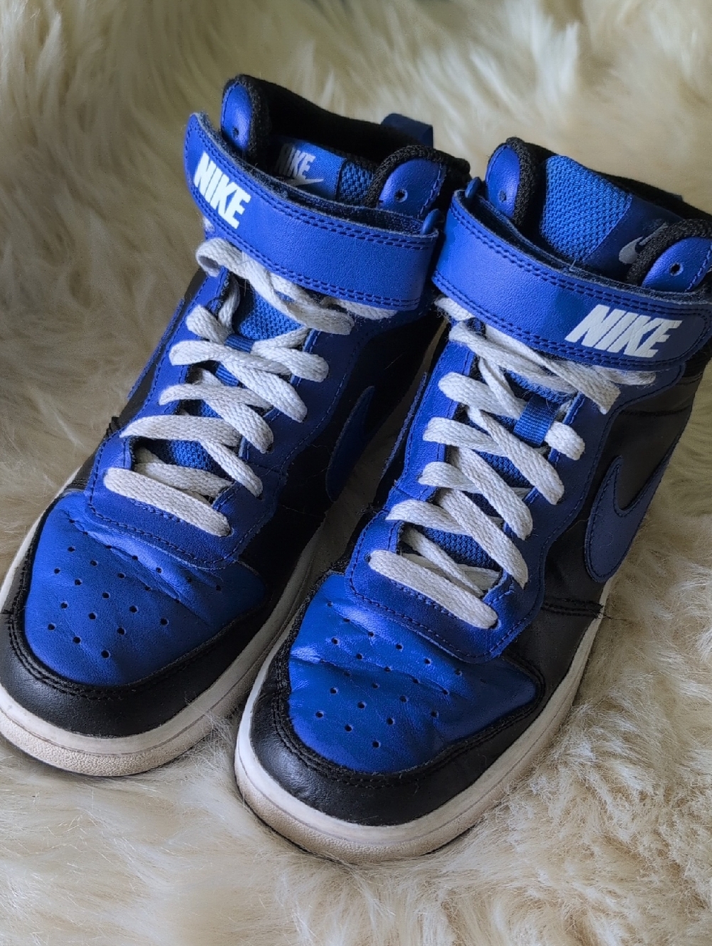 Nike Kids Blue and Black High-Top Sneakers